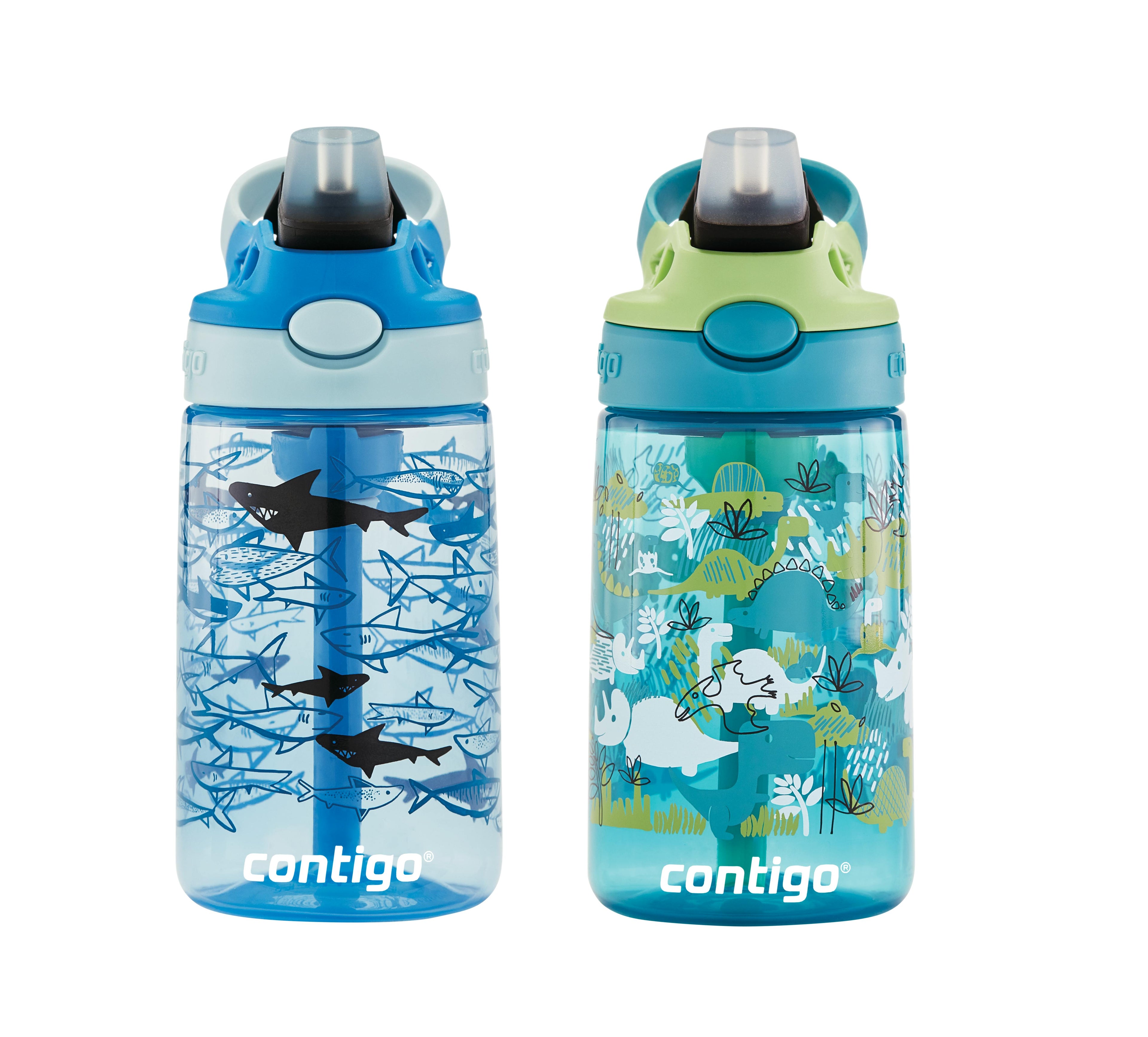 Contigo® Kids Straw Water Bottle with AUTOSPOUT® Lid, 14oz., 2 Pack