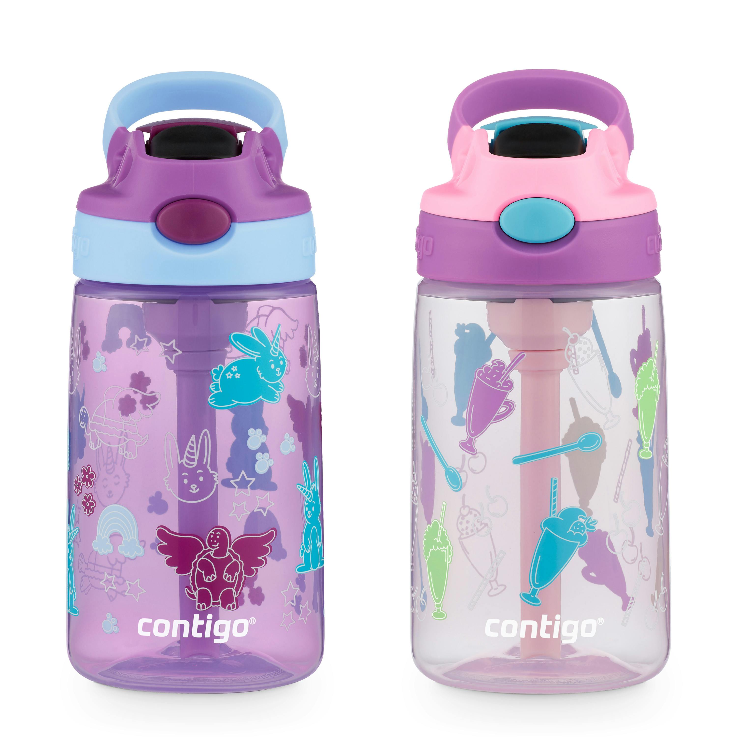 Contigo® Kids Water Bottle with Redesigned AUTOSPOUT® Straw, 14 oz, 2 pack