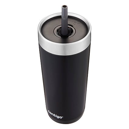 Luxe Stainless Steel Travel Tumbler with Spill-Proof Lid and Straw, 18oz