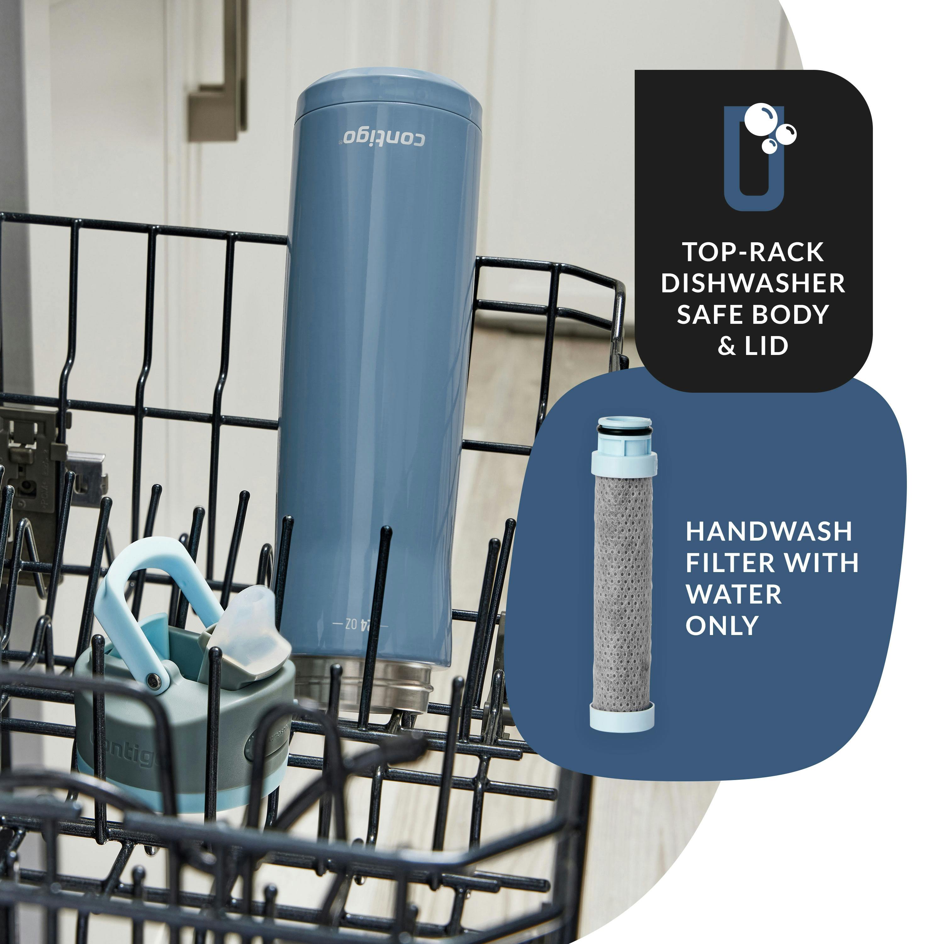 Contigo® Wells Chill Stainless Steel Filter Water Bottle with AUTOSPOUT® Straw Lid and Replacement Filter, 24 Oz