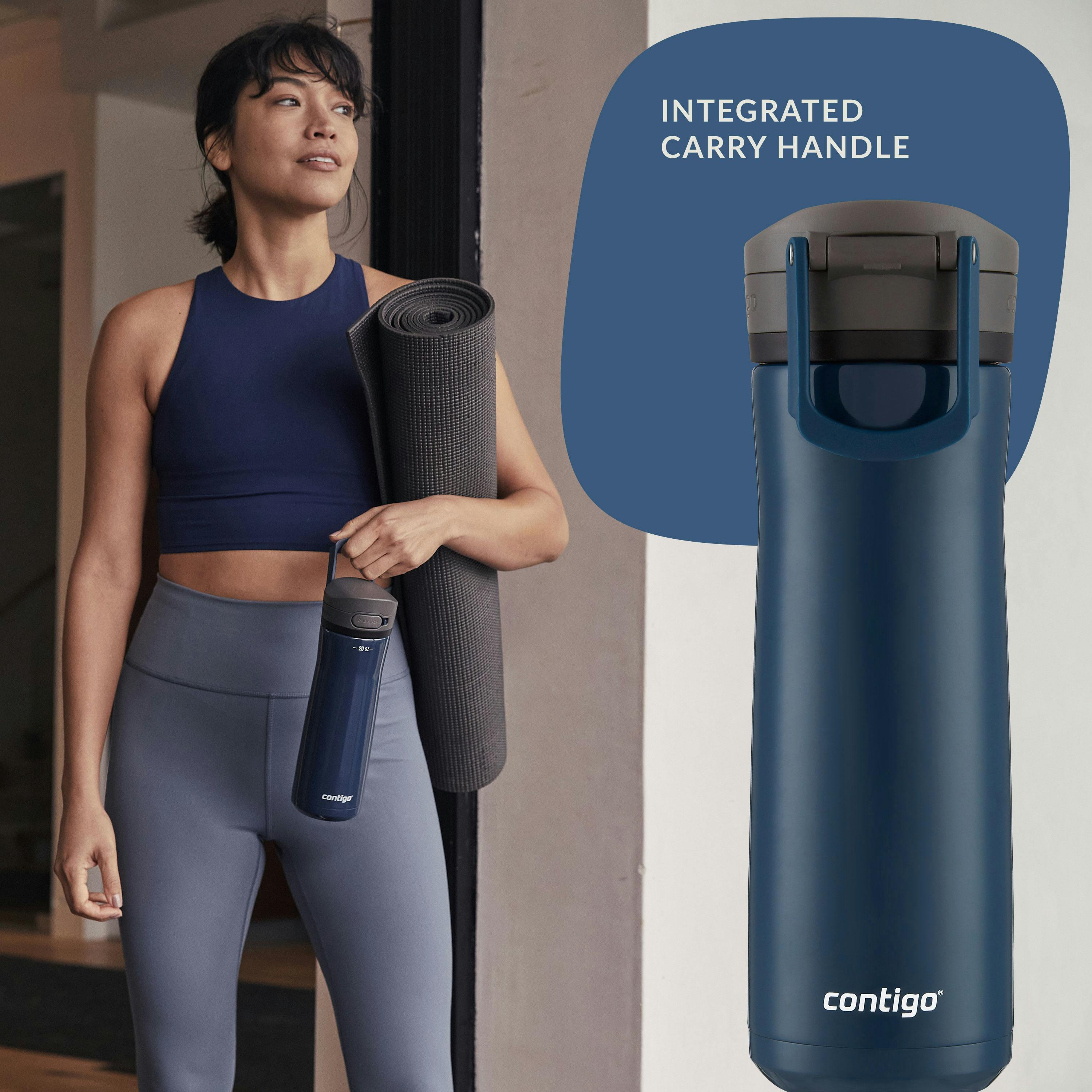 Contigo® Jackson Chill 2.0 Water Bottle with AUTOPOP Lid | Stainless Steel Water Bottle, 20oz., Blueberry Opaque