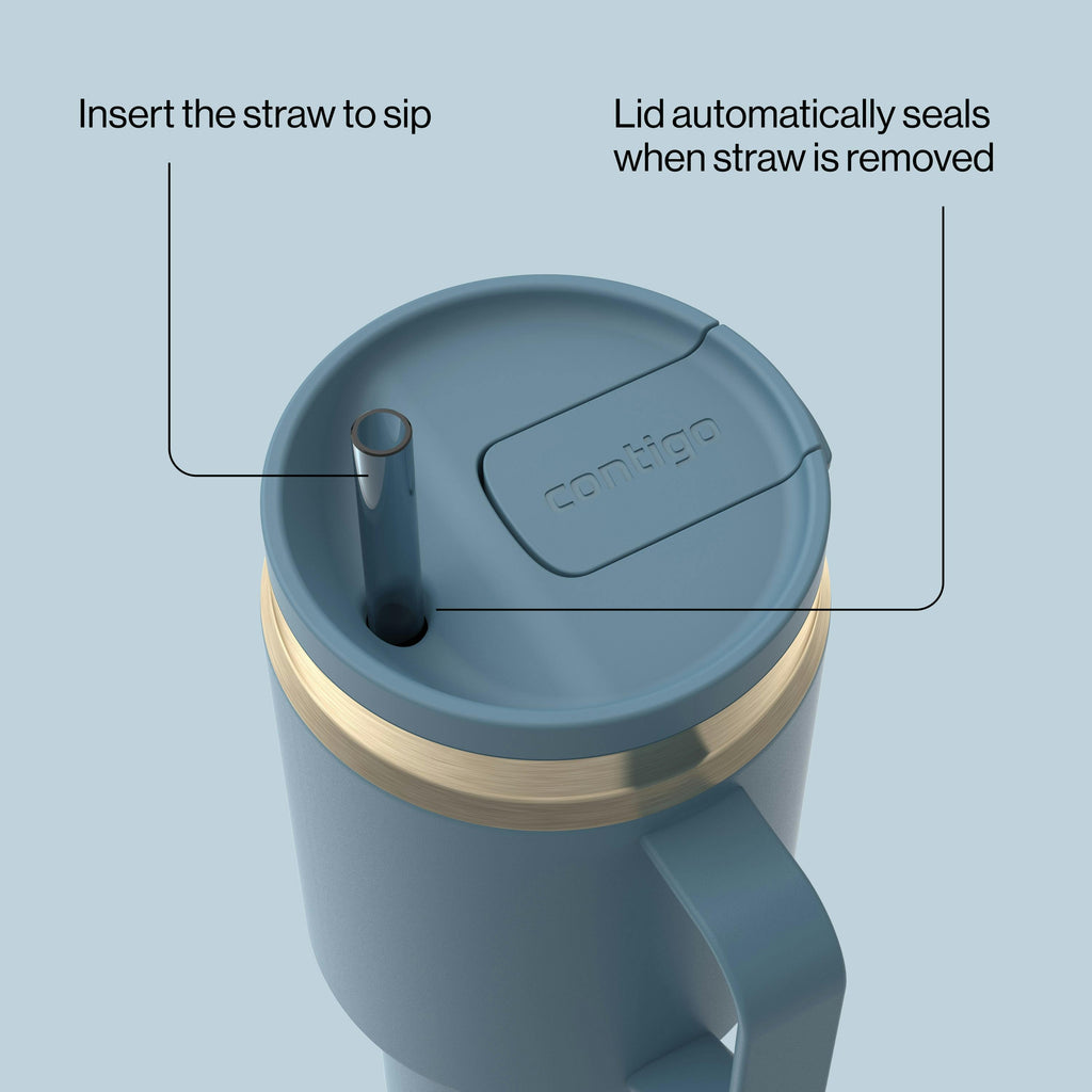30 oz SnapSeal™ Tumbler (w/ Straw & Handle)