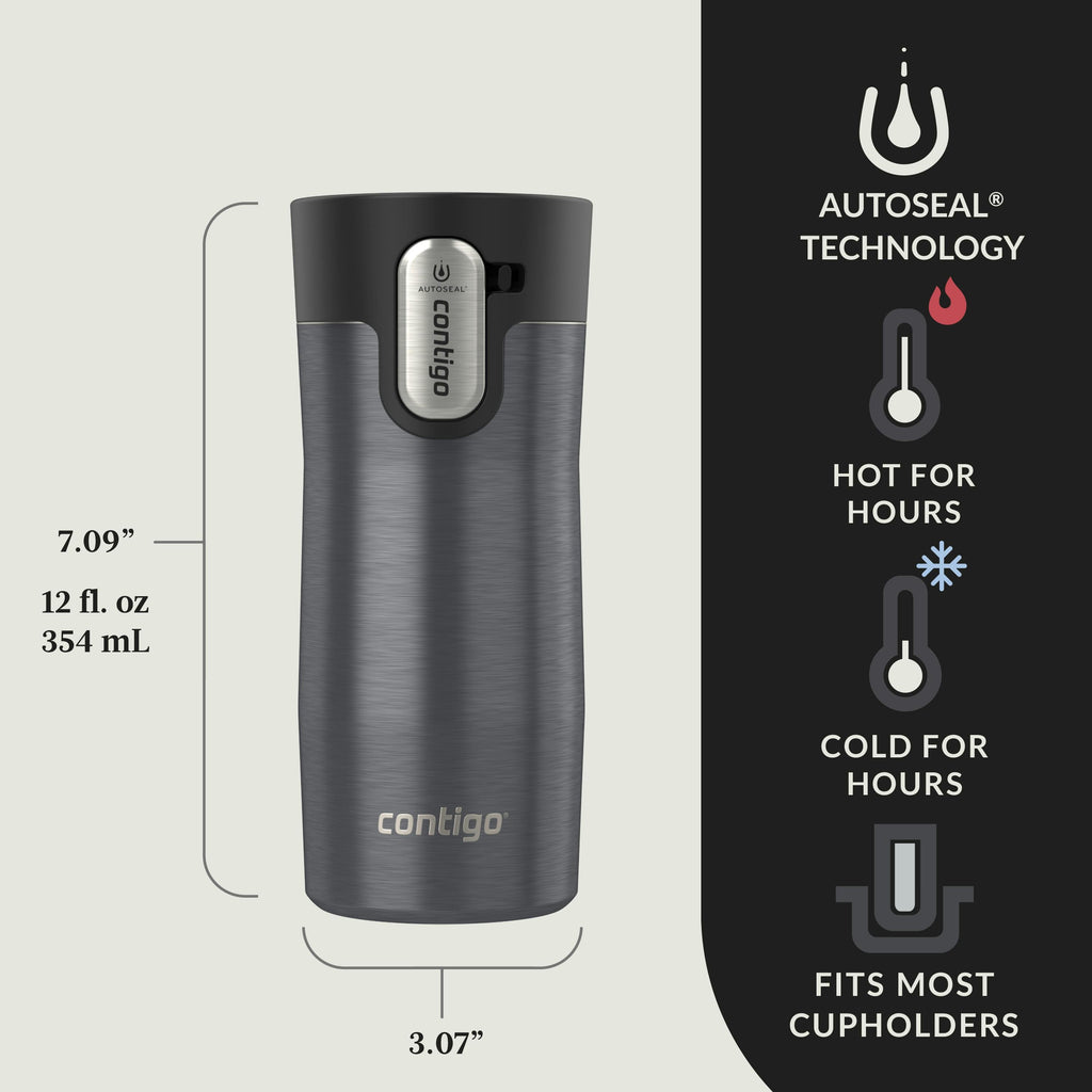 Contigo® AUTOSEAL® West Loop Vacuum-Insulated Stainless Steel Travel Mug with Easy-Clean Lid, 12 oz