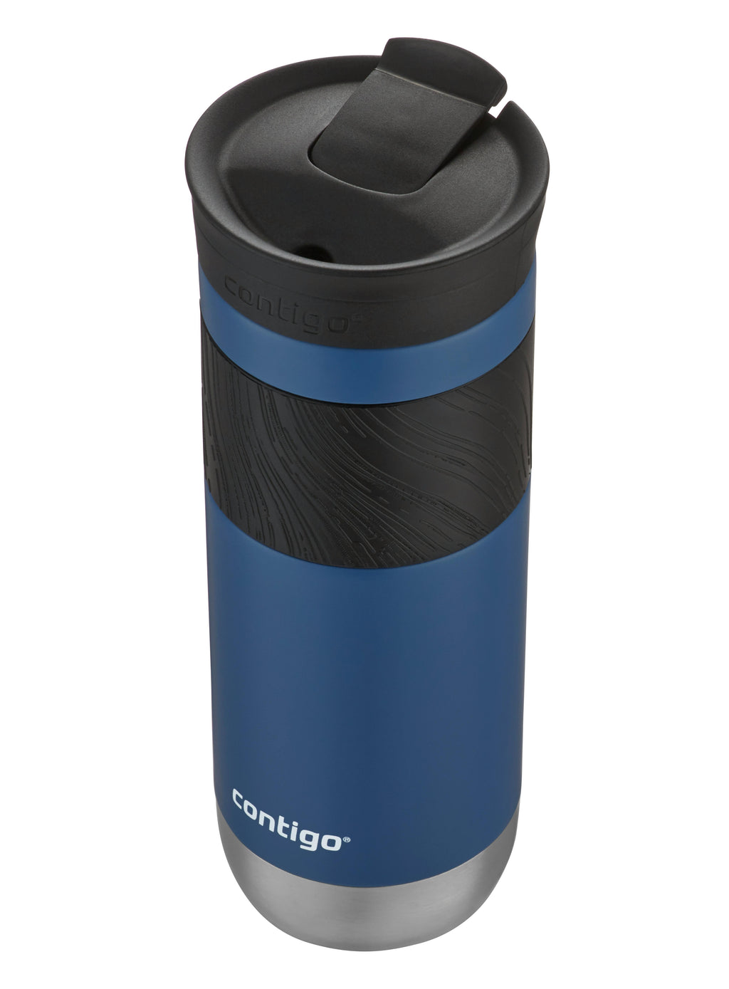 Contigo® SNAPSEAL™ Insulated Stainless Steel Travel Mug with Grip, 20oz., Blue Corn Transparent Satin & Midnight Berry