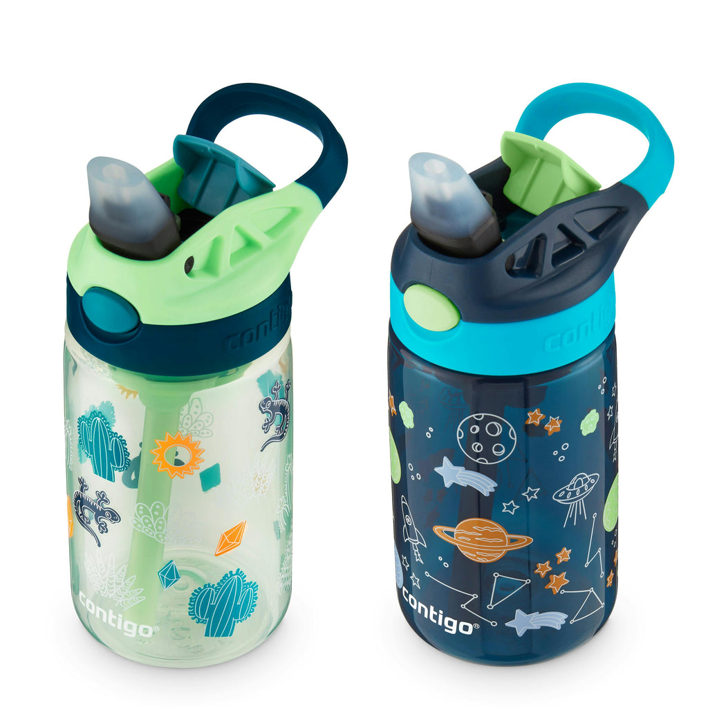 Contigo® Kids Water Bottle with Redesigned AUTOSPOUT® Straw, 14 oz, 2 pack