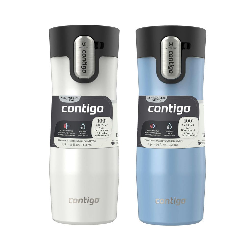 Contigo® AUTOSEAL® West Loop Vacuum-Insulated Stainless Steel Travel Mug with Easy-Clean Lid, 16 oz, 2-Pack