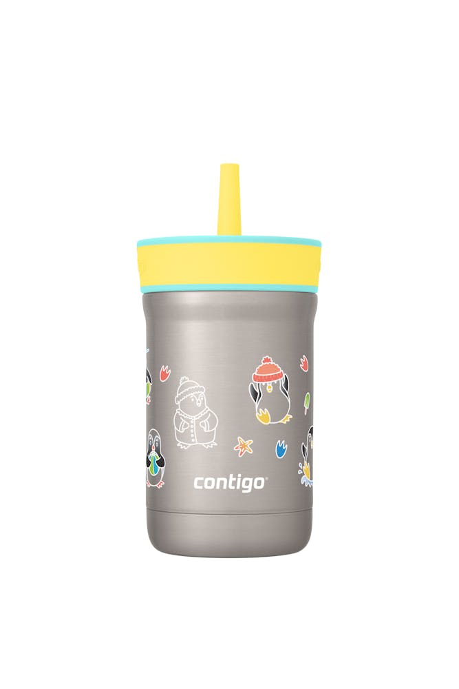 Kids Leighton Spill-Proof Stainless Steel Tumbler with Straw, 12oz X0