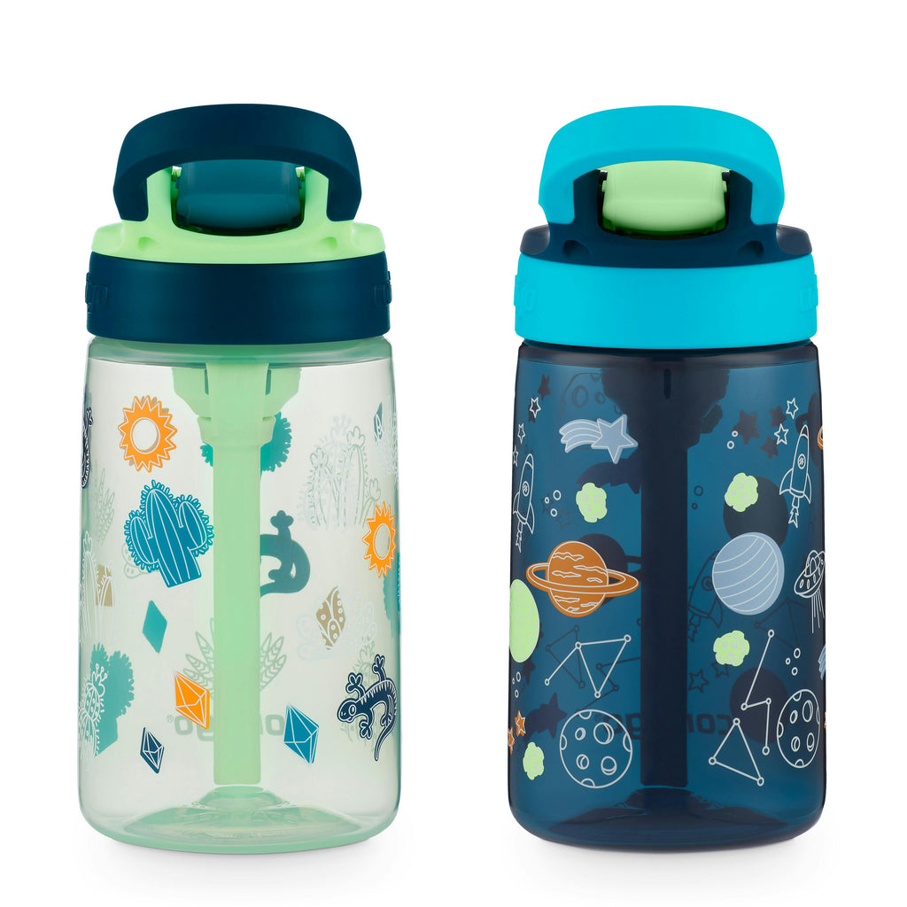 Contigo® Kids Water Bottle with Redesigned AUTOSPOUT® Straw, 14 oz, 2 pack