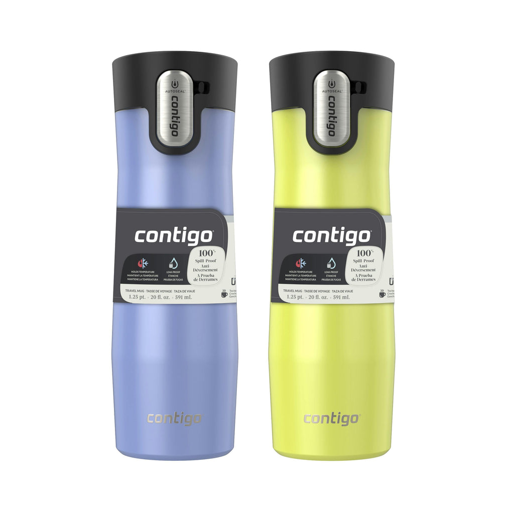 Contigo® AUTOSEAL® West Loop Vacuum-Insulated Stainless Steel Travel Mug with Easy-Clean Lid, 20 oz, 2-Pack