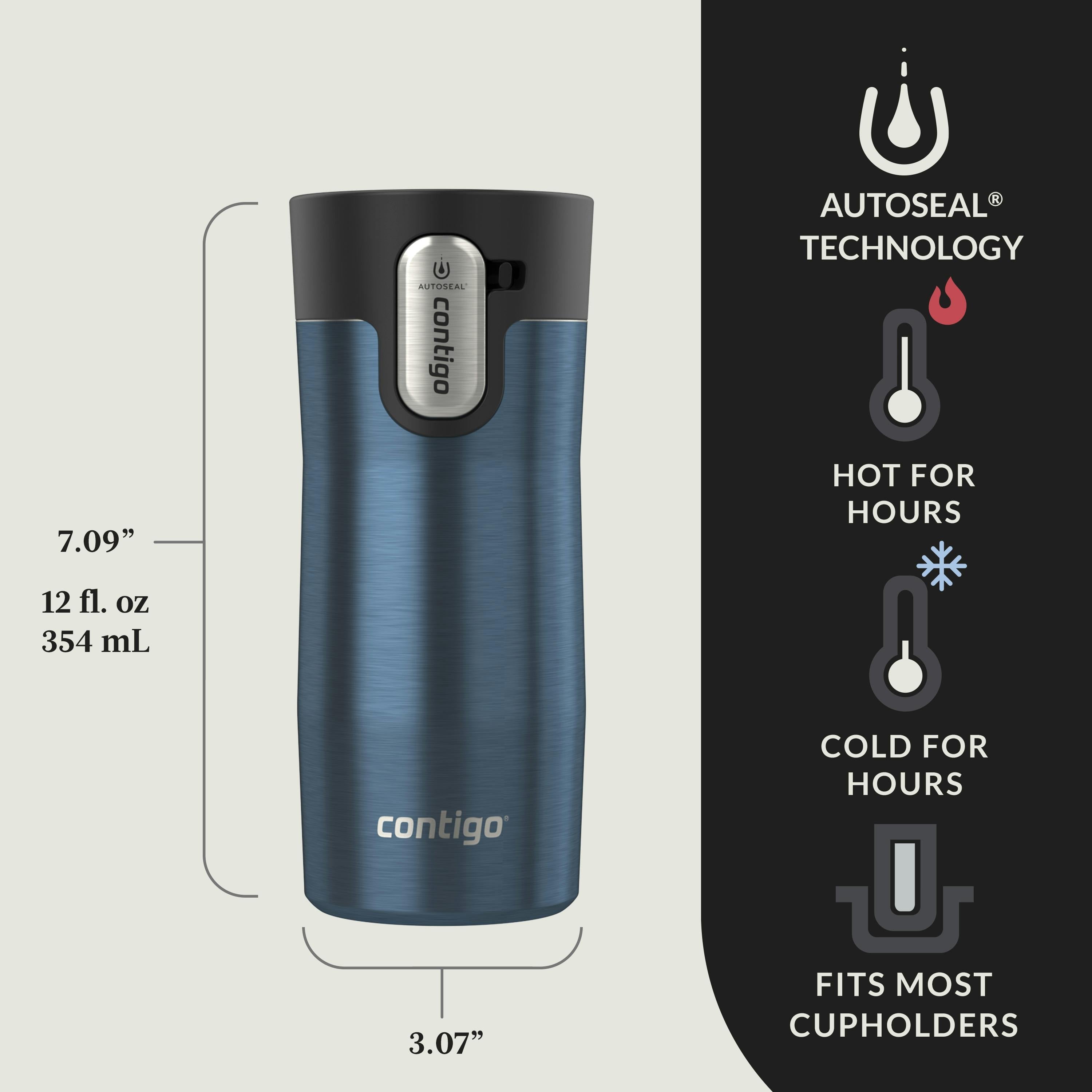 Contigo® AUTOSEAL® West Loop Vacuum-Insulated Stainless Steel Travel Mug with Easy-Clean Lid, 12 oz
