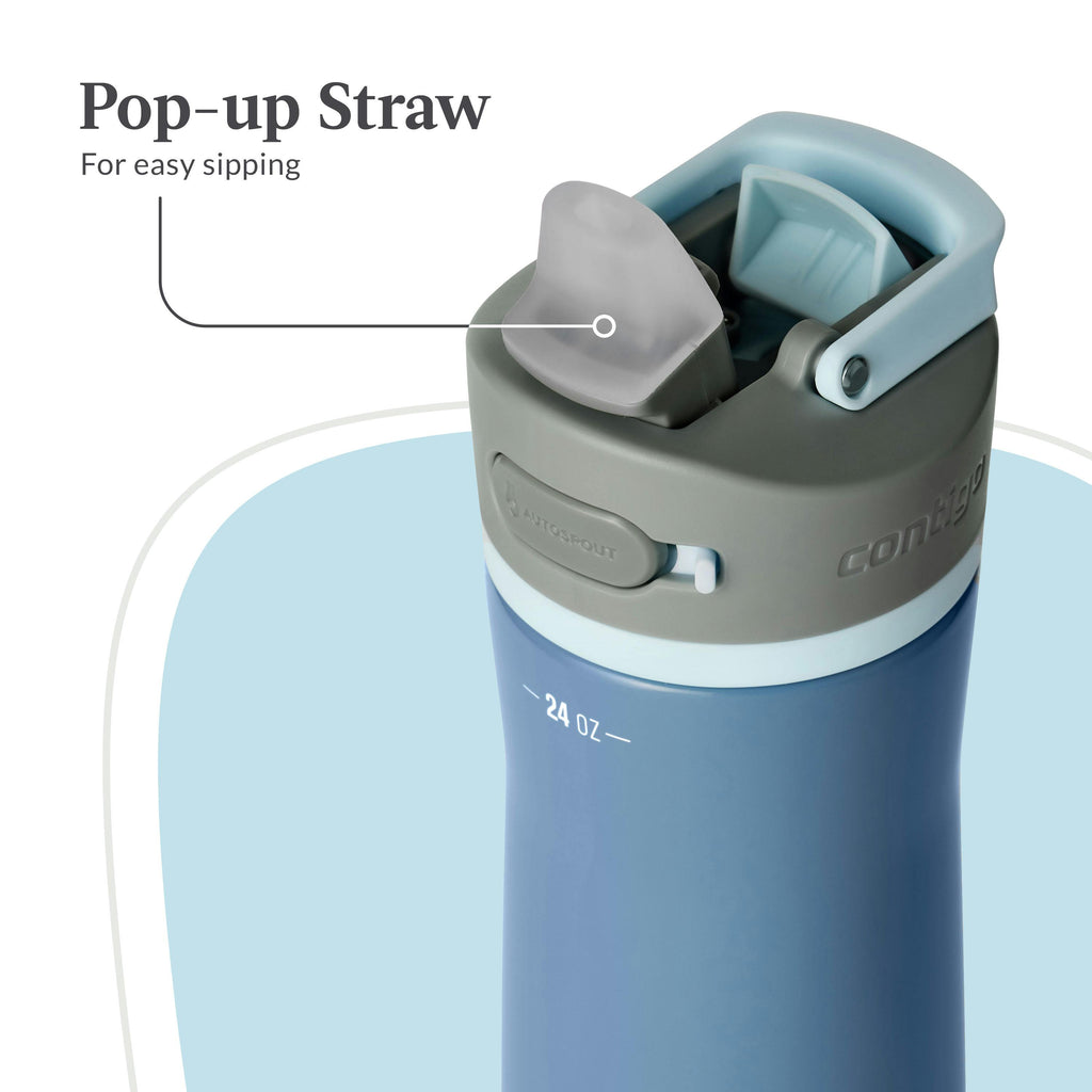 Contigo® Wells Chill Stainless Steel Filter Water Bottle with AUTOSPOUT® Straw Lid, 24 Oz