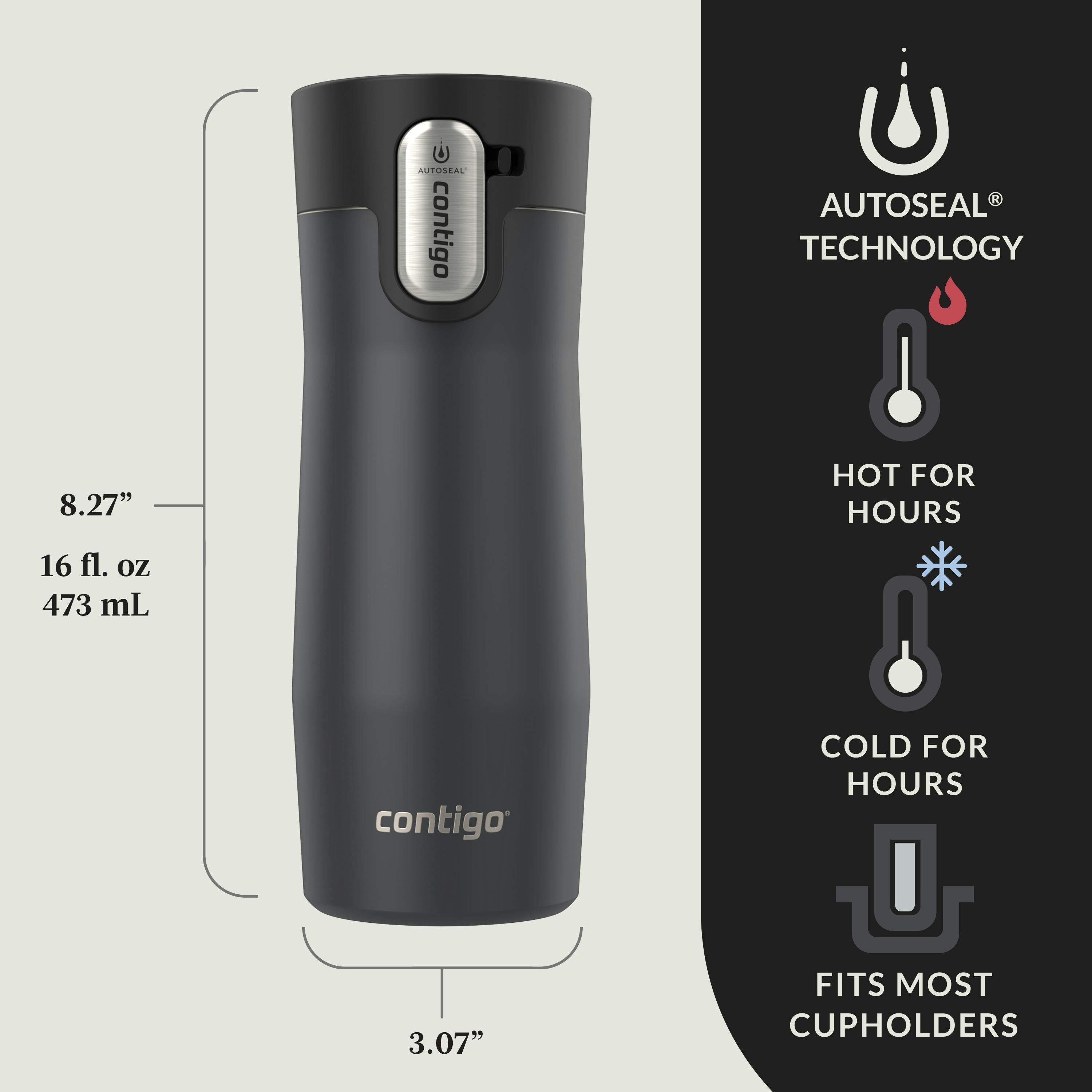 Contigo® AUTOSEAL® West Loop Vacuum-Insulated Stainless Steel Travel Mug with Easy-Clean Lid, 16 oz
