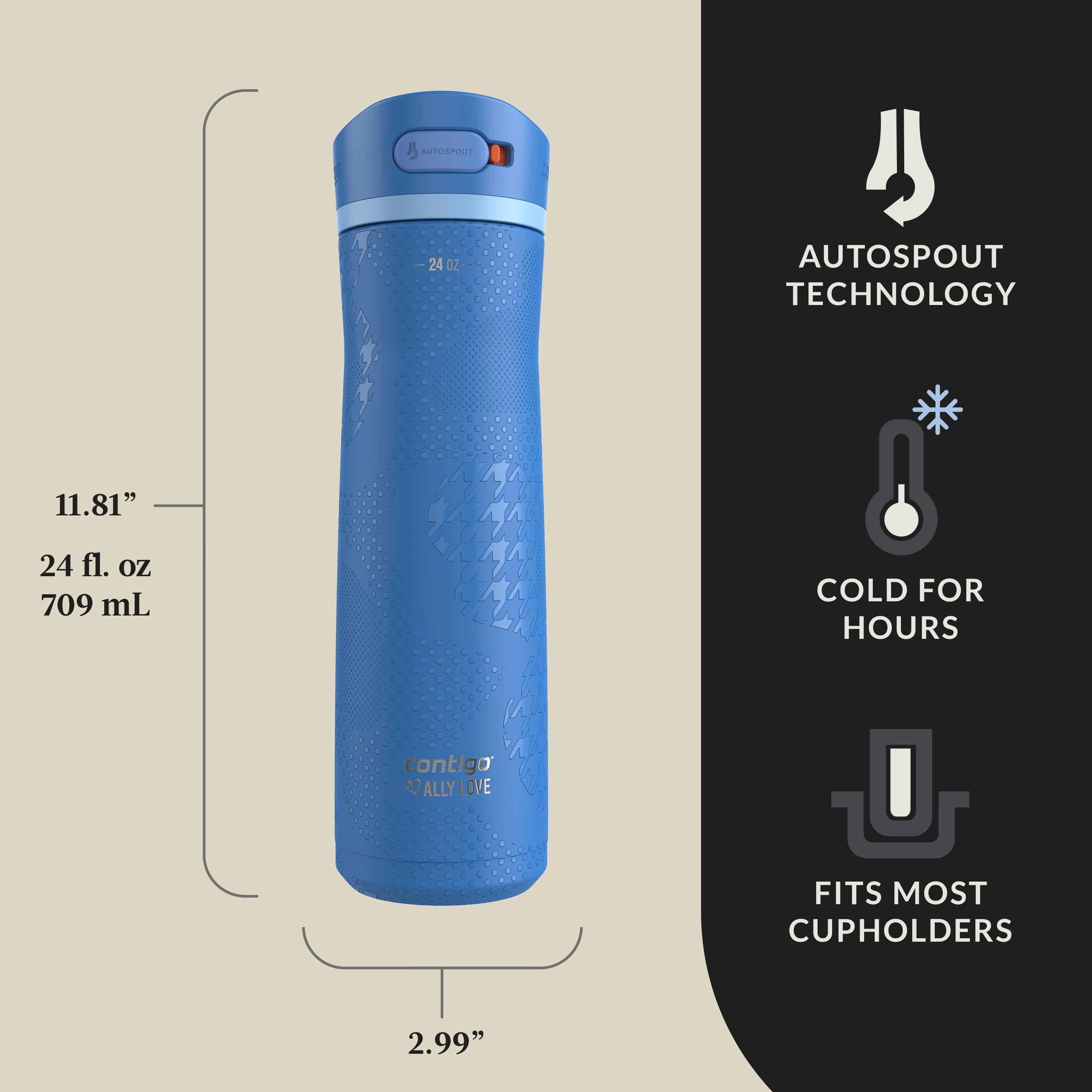 Contigo® x Ally Love Ashland Chill 2.0 Stainless Steel Water Bottle with AUTOSPOUT® Lid, 24oz