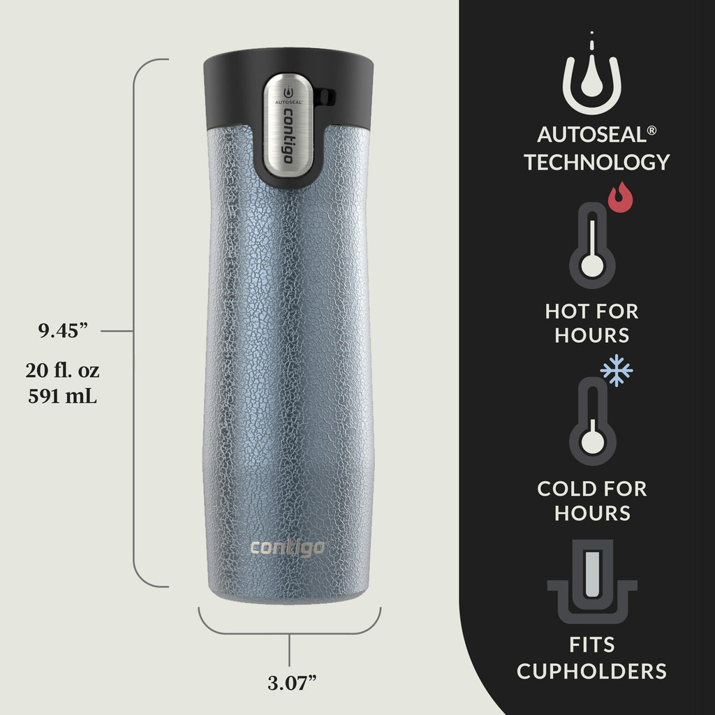 Contigo® AUTOSEAL® West Loop Vacuum-Insulated Stainless Steel Travel Mug with Easy-Clean Lid, 20 oz, 2-Pack
