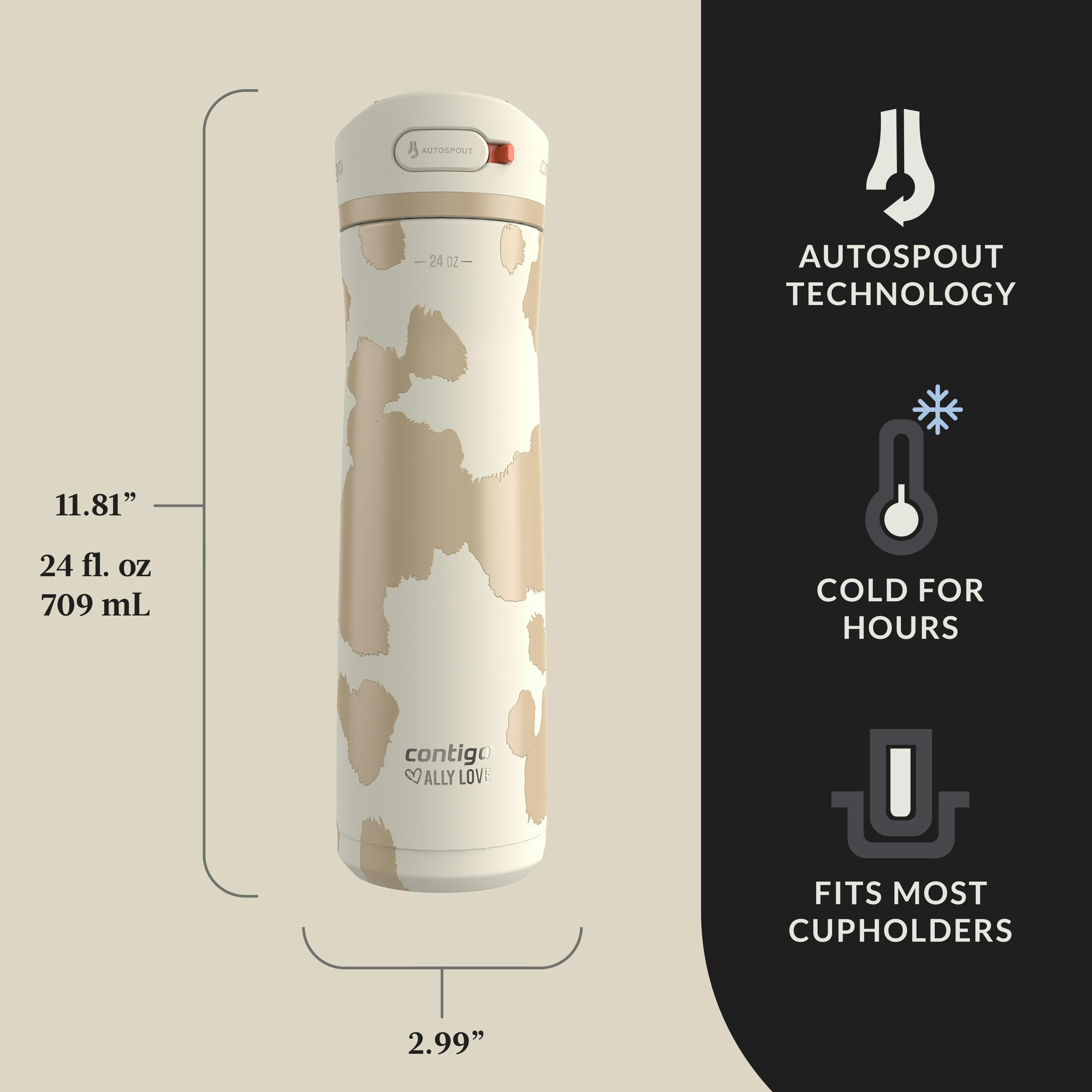 Contigo® x Ally Love Ashland Chill 2.0 Stainless Steel Water Bottle with AUTOSPOUT® Lid, 24oz