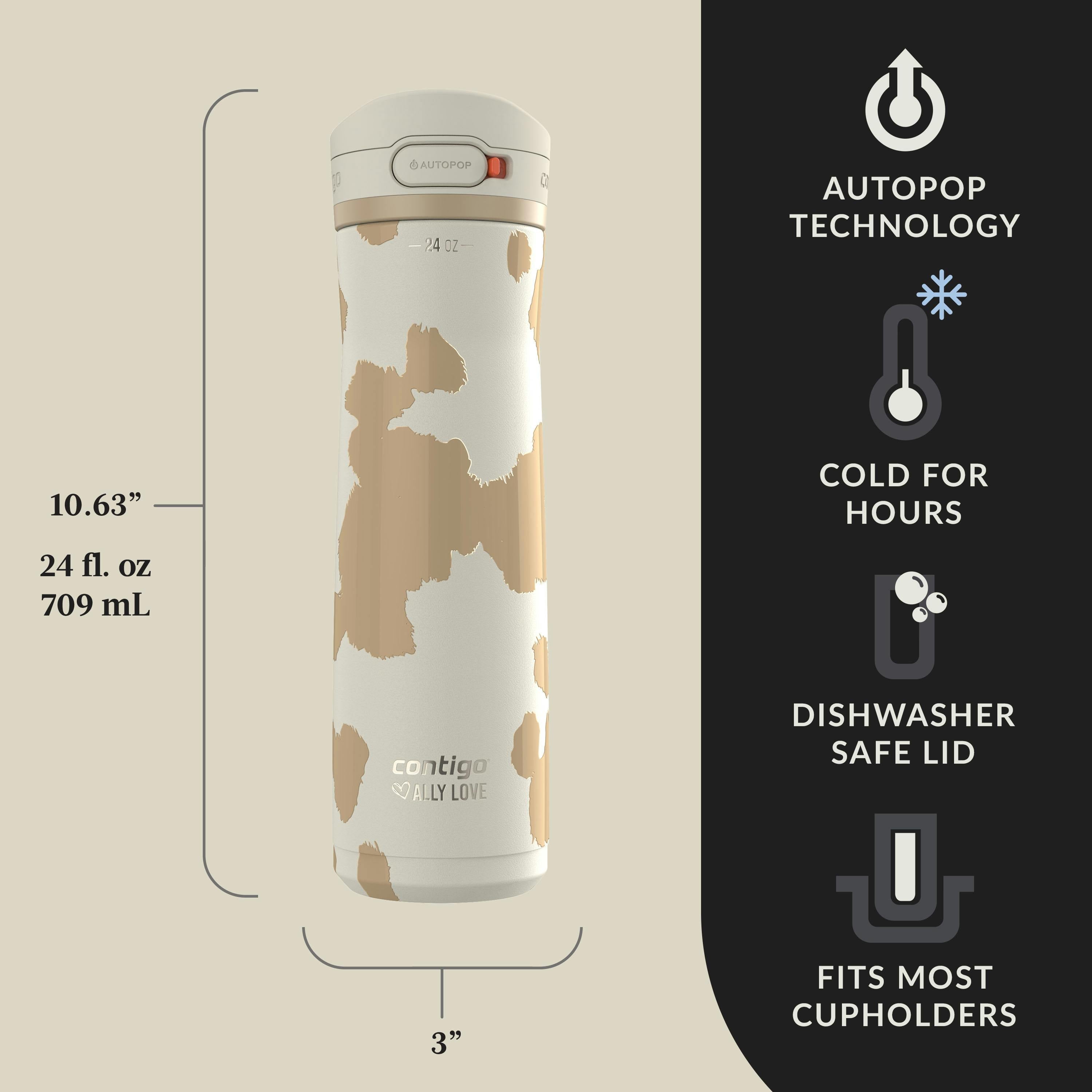 Contigo® x Ally Love Jackson Chill 2.0 Stainless Steel Water Bottle with AUTOPOP® Lid, 24oz