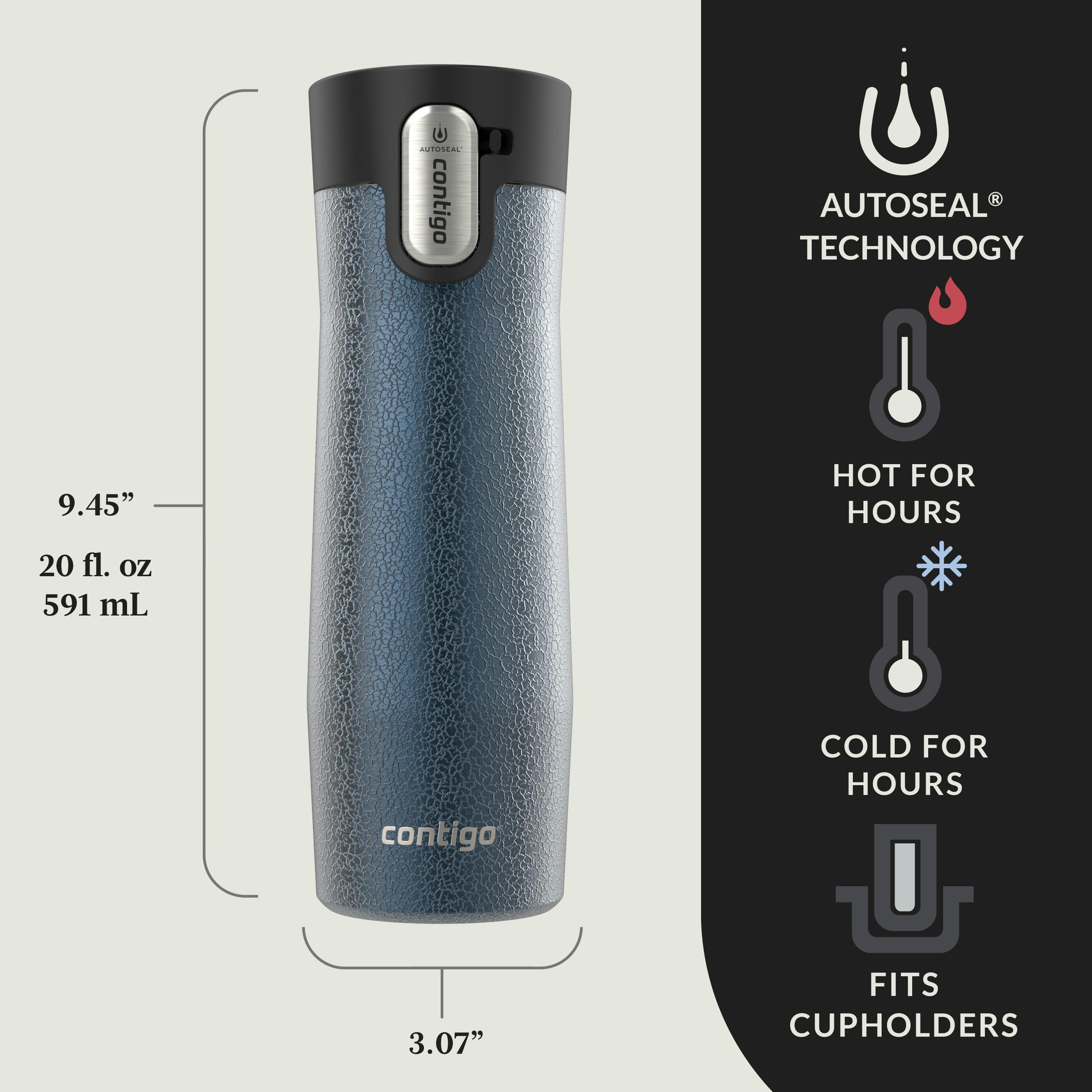 Contigo® AUTOSEAL® West Loop Vacuum-Insulated Stainless Steel Travel Mug with Easy-Clean Lid, 20 oz, 2-Pack