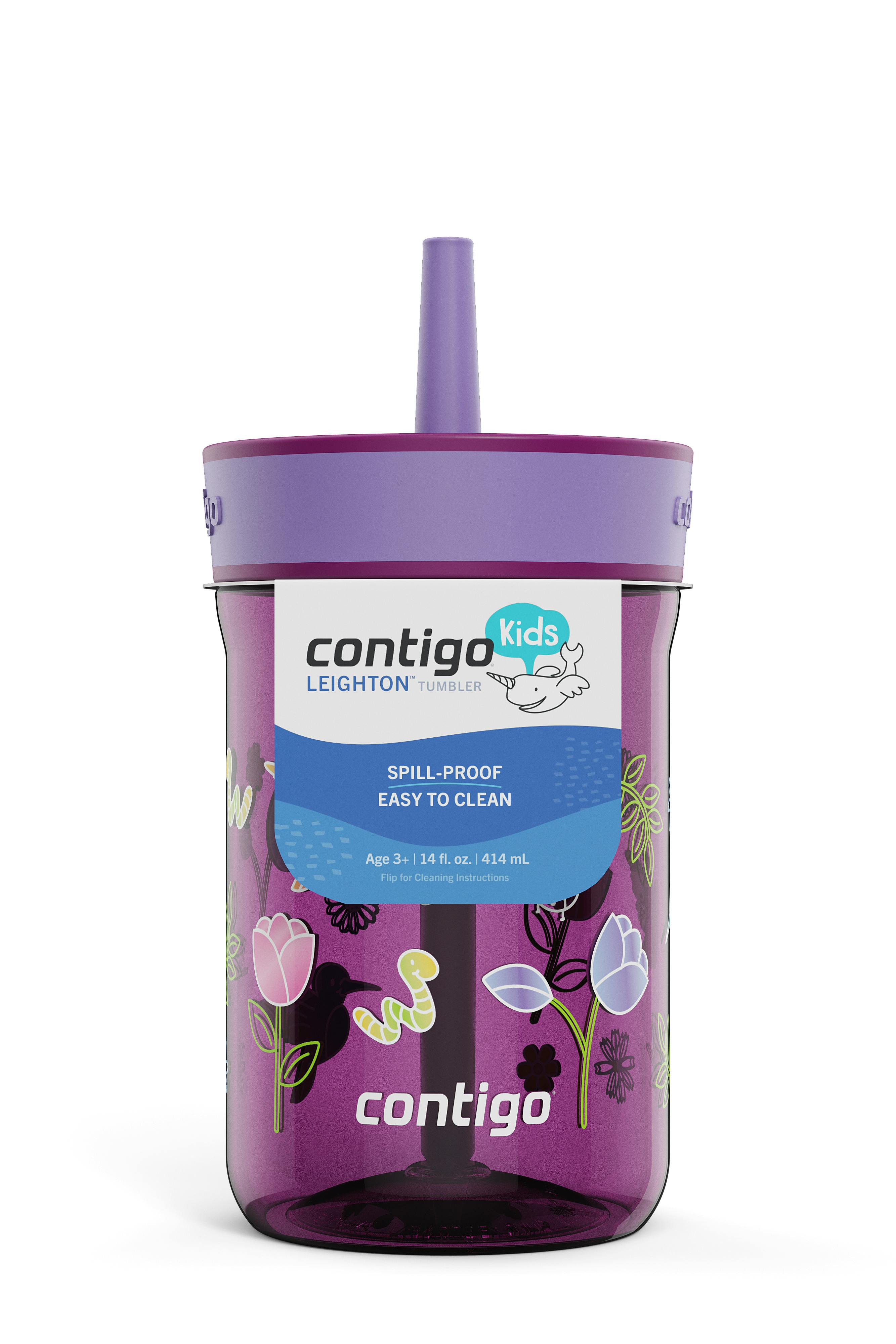 Contigo® Kids’ Leighton Straw Tumbler with Spill-Proof Leak-Proof Lid, 14oz