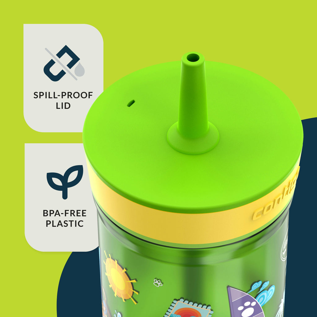 Contigo® Kids’ Leighton Straw Tumbler with Spill-Proof Leak-Proof Lid, 14oz