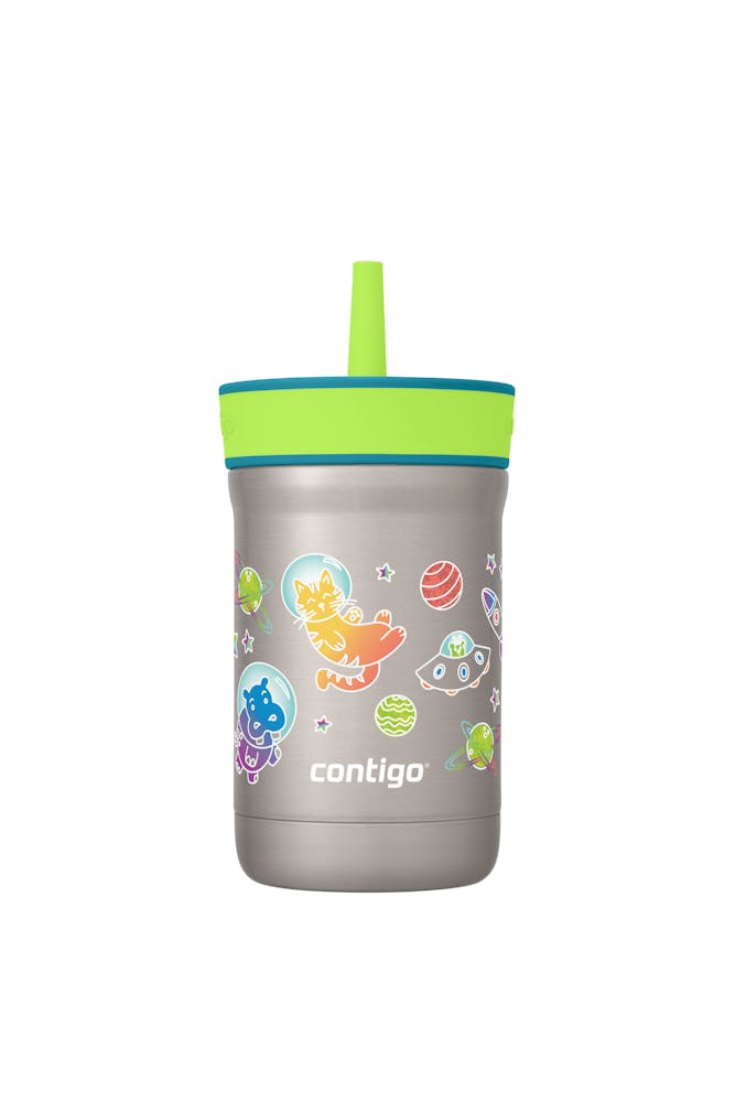 Kids Leighton Spill-Proof Stainless Steel Tumbler with Straw, 12oz X0