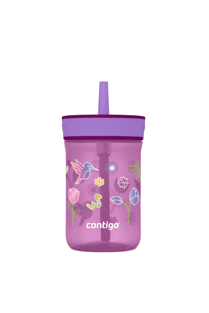 Kids’ Leighton Straw Tumbler with Spill-Proof Leak-Proof Lid, 14oz Z5