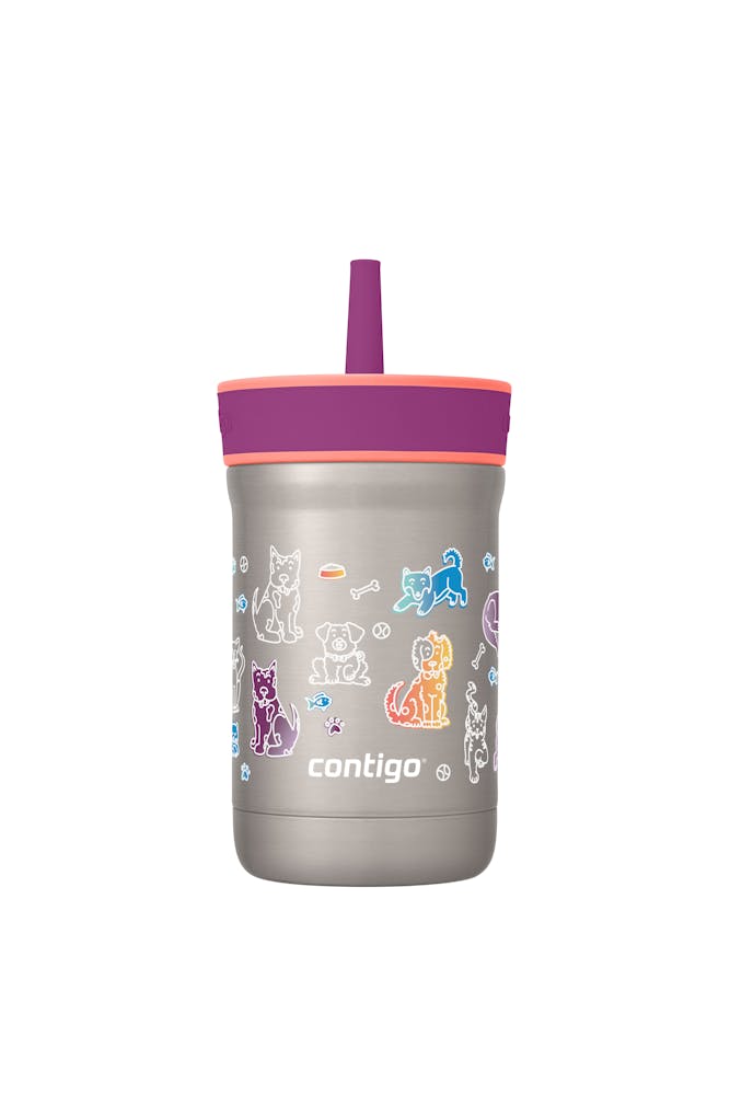 Kids Leighton Spill-Proof Stainless Steel Tumbler with Straw, 12oz X0