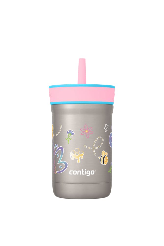 Kids Leighton Spill-Proof Stainless Steel Tumbler with Straw, 12oz X0